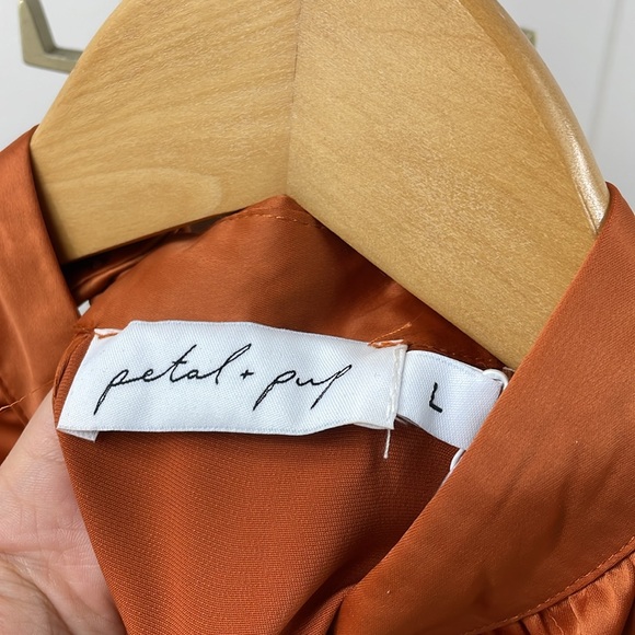 Petal & Pup NWT Rust Orange Satin Torena Dress - Picture 4 of 7